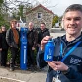 Councillors and staff from Aden Country Park join Scottish Water staff to launch the Top-Up Tap.