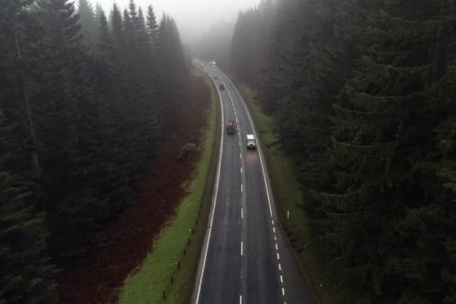 Dualling of 80 miles of the A9 between Perth and Inverness has still to be completed, including this section near Dunkeld. Image: John Devlin.