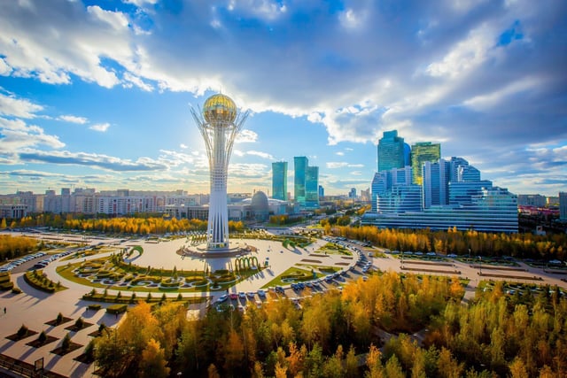 Kazakhstan is the world’s largest landlocked country (bigger than all of Western Europe) with a total area of 2,724,900 km². It accounts for 0.534% of the Earth’s surface.