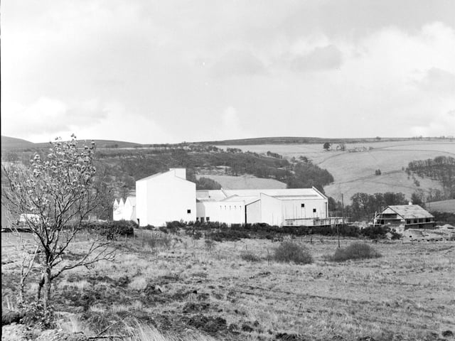 The exterior of the Tomnavoulin distillery, near Tomintoul in Banffshire, in May 1966.
