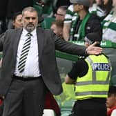 Celtic manager Ange Postecoglou gestures during the 2-2 draw against St Mirren.