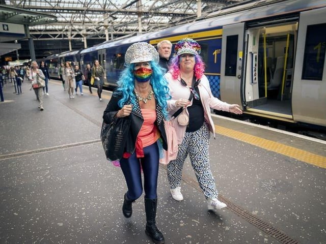 Even the rail strikes couldn't keep some away.  Passengers at Edinburgh's Waverley Station, as train services continue to be disrupted following the nationwide strike by members of the Rail, Maritime and Transport union in a bitter dispute over pay