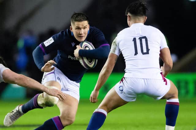Scotland centre Sam Johnson will play for the Barbarians against a World XV. (Photo by Ross Parker / SNS Group)