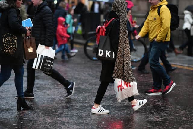 Shoppers in the lead-up to Christmas in Glasgow. Picture: John Devlin