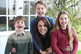 The edits to the image of Kate and her children were easy to miss but they were not done professionally (Picture: Prince of Wales/Kensington Palace)