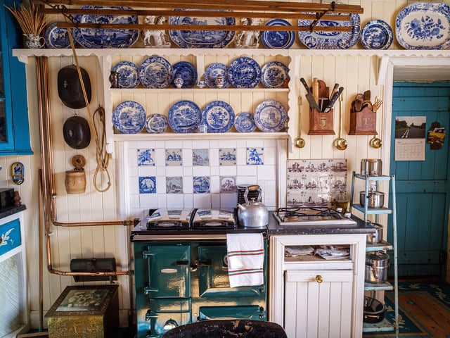Since buying it in 2006, he has painstakingly restored the croft house to create a truly unique home full of his artwork with traditional pieces of furniture