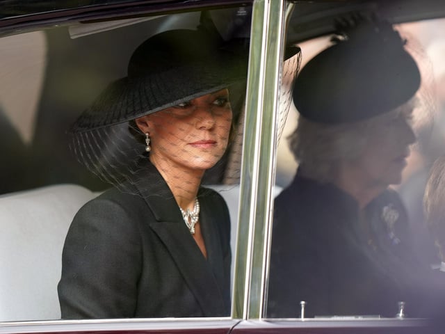 The Princess of Wales arrives ahead of the State Funeral of Queen Elizabeth II, held at Westminster Abbey, London. Picture date: Monday September 19, 2022.