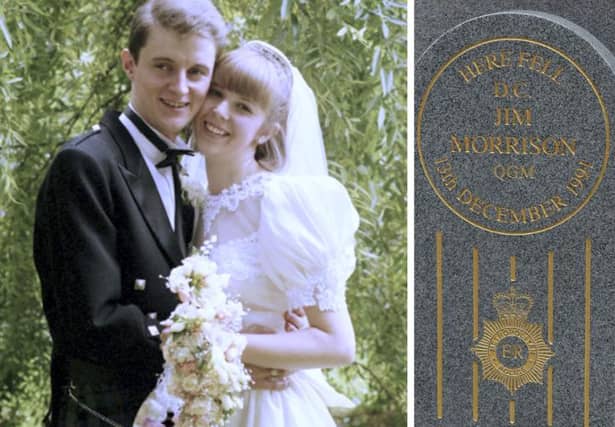 The widow of a detective who was murdered 30 years ago has said she has no closure while his killer remains on the loose.