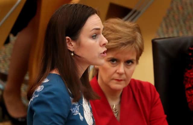 Finance Secretary Kate Forbes speaks in the Scottish Parliament, watched by First Minister Nicola Sturgeon (Picture: Andrew Milligan/PA)