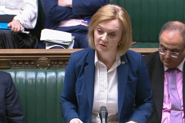 Foreign secretary Liz Truss in the House of Commons, London, as she sets out her intention to bring forward legislation within weeks scrapping parts of the post-Brexit deal on Northern Ireland. Picture: PA Wire