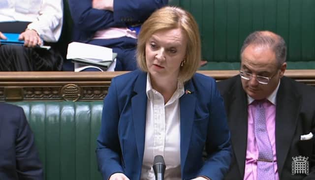 Foreign secretary Liz Truss in the House of Commons, London, as she sets out her intention to bring forward legislation within weeks scrapping parts of the post-Brexit deal on Northern Ireland. Picture: PA Wire