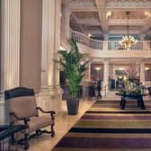 The entrance hallway of The Balmoral, where Covid prevention measures begin.