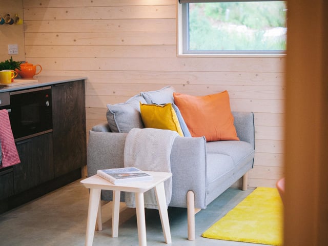 The stylish cabins are furnished with sustainably sourced materials and low-impact accessories wherever possible.