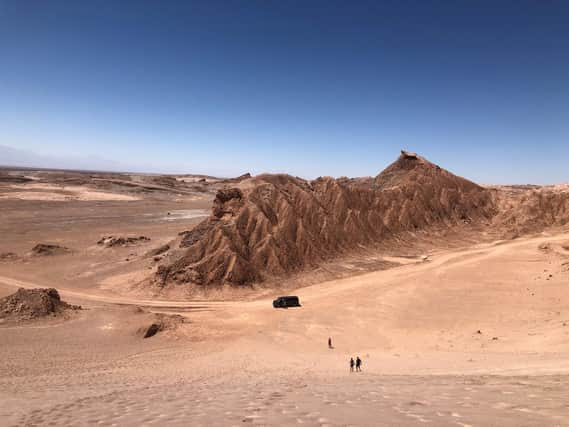 The sand dunes at Vallecito in the Atacama Desert, northern Chile. A 990-mile strip of land in northern Chile, sandwiched between the Andes and the Pacific Ocean, Atacama is the driest non-polar desert in the world, encompassing three mountain ranges and formed more than 150 million years ago.