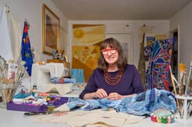 Alison Johnston creating in her workroom.