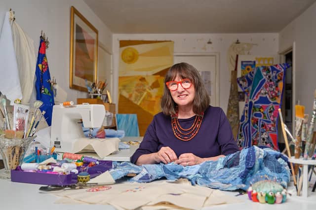 Alison Johnston creating in her workroom.