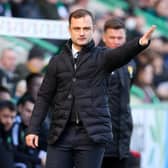 Hibs' manager Shaun Maloney during the 0-0 draw with Celtic. (Photo by Alan Harvey / SNS Group)