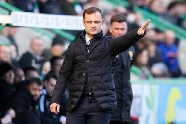 Hibs' manager Shaun Maloney during the 0-0 draw with Celtic. (Photo by Alan Harvey / SNS Group)
