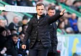 Hibs' manager Shaun Maloney during the 0-0 draw with Celtic. (Photo by Alan Harvey / SNS Group)