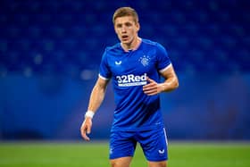 Greg Docherty in action for Rangers during the pre-season friendly with Lyon.
