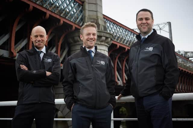 Hendrie Barbour, Alistair Gray, Fergus Aitchison of MHB Consultants, which has its headquarters in Glasgow and regional offices in Edinburgh and York. Picture: Guy Hinks
