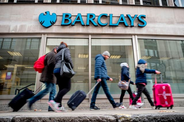 Analysts are forecasting that Barclays will report full-year profits of £7.2bn, a drop from £8.4bn in 2021. Picture: Tolga Akmen/AFP via Getty Images.