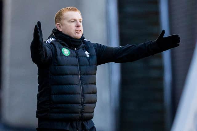 Celtic manager Neil Lennon at Ibrox last Saturday. All the pressure is on his men against Hibs on Monday (Photo by Craig Williamson / SNS Group)
