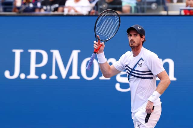 Andy Murray in action against Stefanos Tsitsipas in the US Open