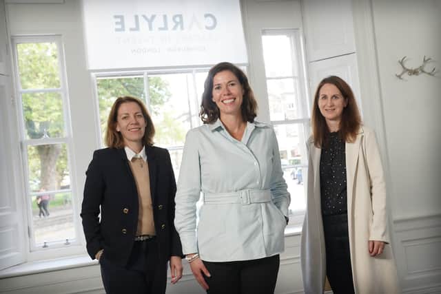 From left: Lucy Seligman, Fiona James-Martin, and Alice Deakin of Carlyle. Picture: Stewart Attwood.