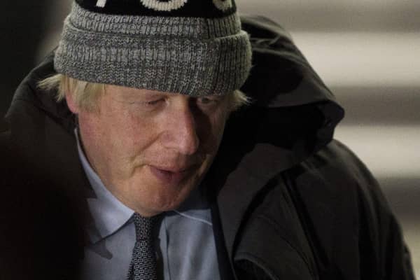 Boris Johnson leaves Dorland House in London, where he is giving evidence to the UK Covid-19 Inquiry. Photo: Jordan Pettitt/PA Wire
