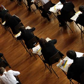 School children in an exam hall. PIC: David Davies/PA Wire