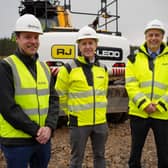 Alan Wells, senior project manager (OnPath Energy), Lorcan Hayes, contracts manager (RJ McLeod) and Martin Kellerman, construction director (OnPath Energy)