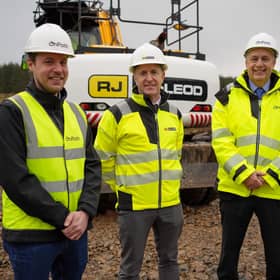 Alan Wells, senior project manager (OnPath Energy), Lorcan Hayes, contracts manager (RJ McLeod) and Martin Kellerman, construction director (OnPath Energy)