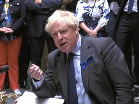 Prime Minister Boris Johnson speaks during Prime Minister's Questions in the House of Commons, London.