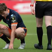 Disappointment for Edinburgh's Chris Dean at full time against Wasps. (Photo by Paul Devlin / SNS Group)