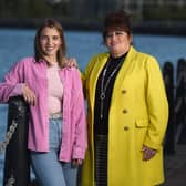 Erin Armstrong who plays LENA and Lena's cousin, Margaret Zavaroni in Greenock today.