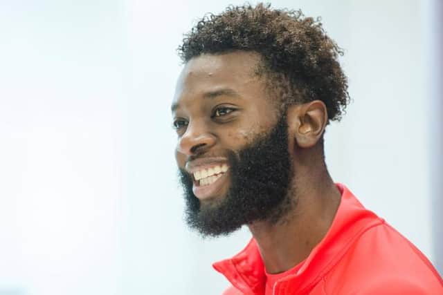 Beni Baningime speaks to press at the Oriam. (Photo by Euan Cherry / SNS Group)