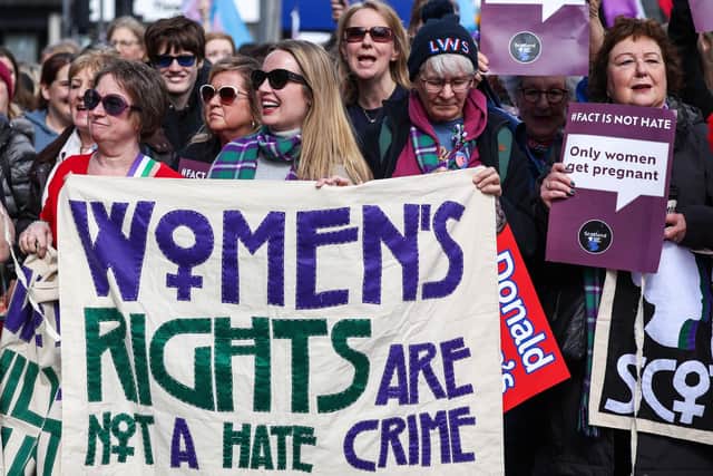 Protestors in Edinburgh.