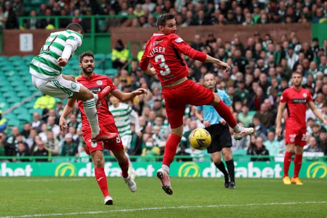 Celtic’s Liel Abada nets with a header in the 6-0 win over St Mirren early in the season and the Israeli's aerial ability suggests he could operate as a central forward with Ange Postecoglou shorn of all three of his senior striker options through injury.  (Photo by Alan Harvey / SNS Group)