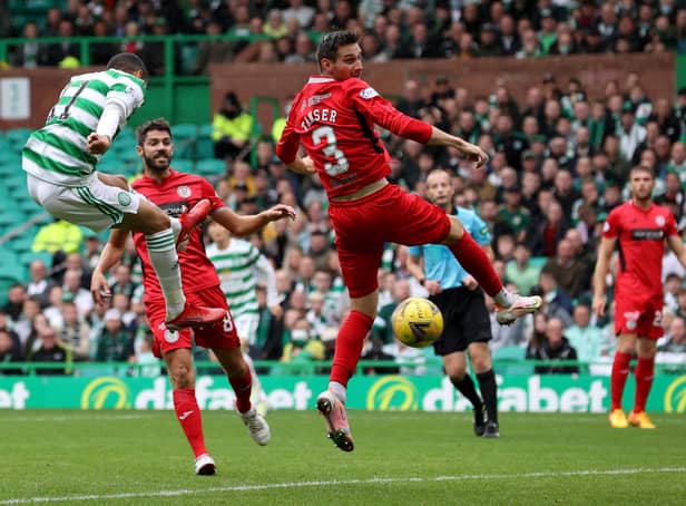 Celtic’s Liel Abada nets with a header in the 6-0 win over St Mirren early in the season and the Israeli's aerial ability suggests he could operate as a central forward with Ange Postecoglou shorn of all three of his senior striker options through injury.  (Photo by Alan Harvey / SNS Group)