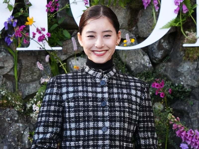 Japanese actress Yuko Araki attends the Dior Cruise 2025 show at Drummond Castle, Perthshire.