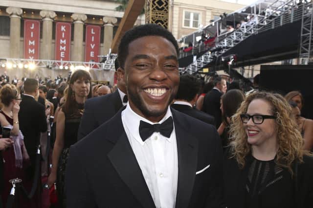 Chadwick Boseman arrives at the Oscars in Los Angeles in 2016/ (Photo by Matt Sayles/Invision/AP, File)