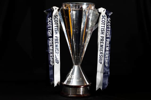 The Scottish Premiership trophy.