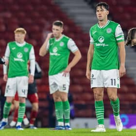 Joe Newell and Hibs were floored by ten-man Aberdeen's win over them at Hampden.