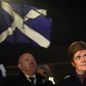 Nicola Sturgeon attends a pro-independence rally outside the Scottish Parliament after the UK Supreme Court rejected her plans for a referendum (Picture: Andy Buchanan/AFP via Getty Images)