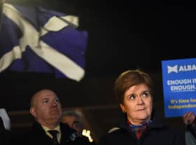 Nicola Sturgeon attends a pro-independence rally outside the Scottish Parliament after the UK Supreme Court rejected her plans for a referendum (Picture: Andy Buchanan/AFP via Getty Images)