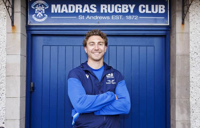 Scotland captain Jamie Ritchie is pictured during a Papa John's Tartan Touch event at Madras Rugby Club.  (Photo by Mark Scates / SNS Group)