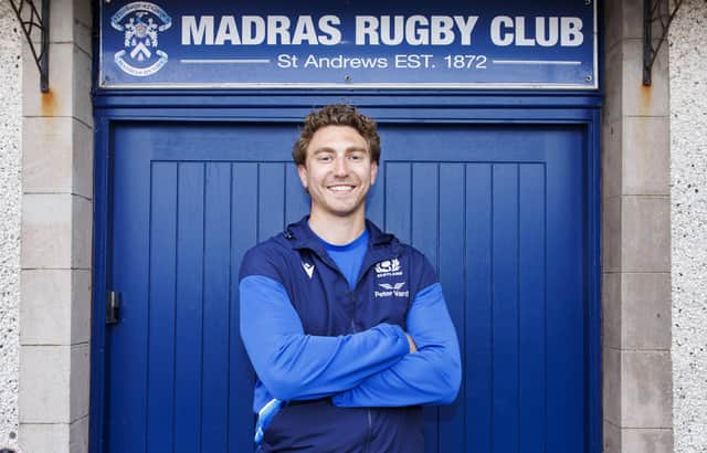 Scotland captain Jamie Ritchie is pictured during a Papa John's Tartan Touch event at Madras Rugby Club. (Photo by Mark Scates / SNS Group)