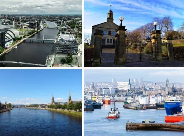 Only six of Scotland's eight cities make the list of the top 10 most populous settlements in the country.