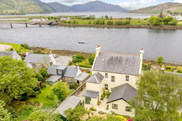 If you have a spare half a million pounds you could be the new owner of Tigh Tasgaidh, a beautifully upgraded detached six bedroom (and five bathroom) home in the small former Highland fishing village of Dornie. Just a short distance from the famous Eilean Donan Castle, it looks out over the sea frontage of Loch Long. Contact Strutt and Parker for more information.